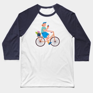 Cyclist with icecream Baseball T-Shirt